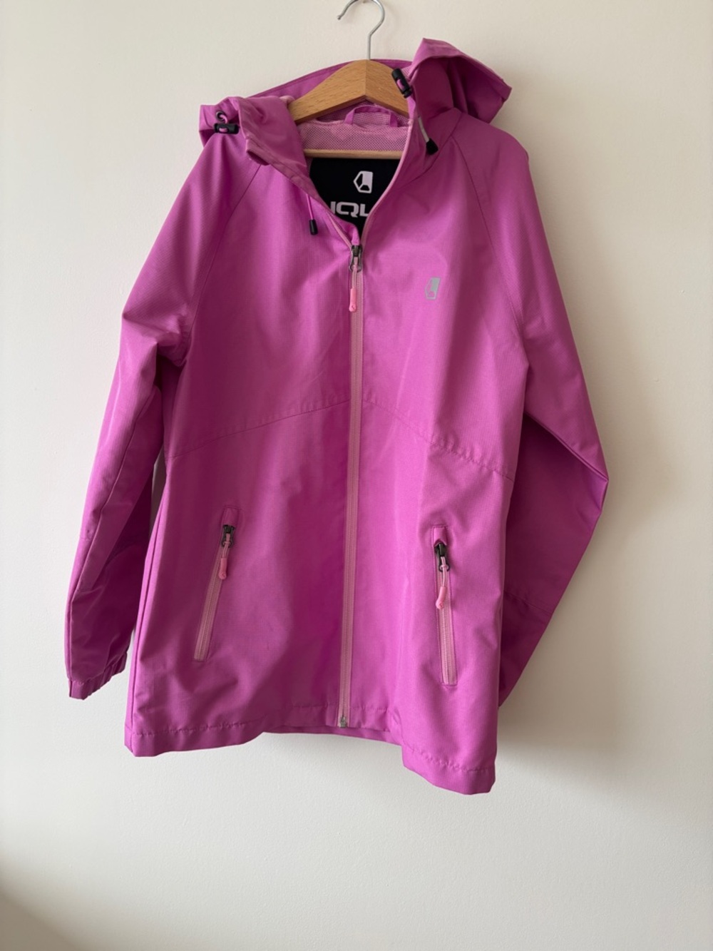 Kids Hooded Rain Jacket - Bright Pink